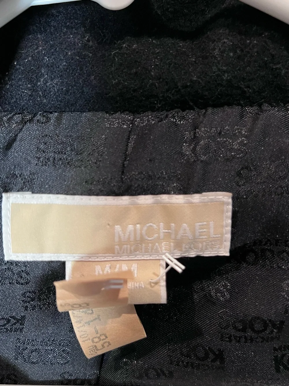 Michael Kors Black Hooded Wool-Blend Trench Coat